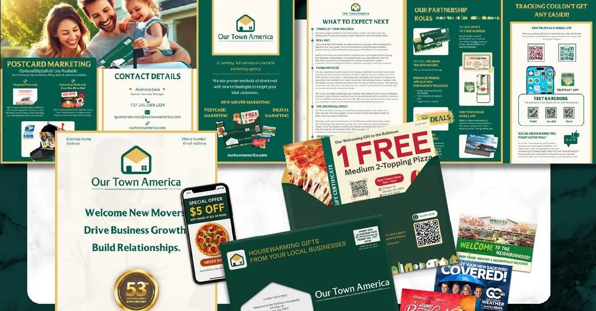 Direct mail postcards, brochures and new mover mailers